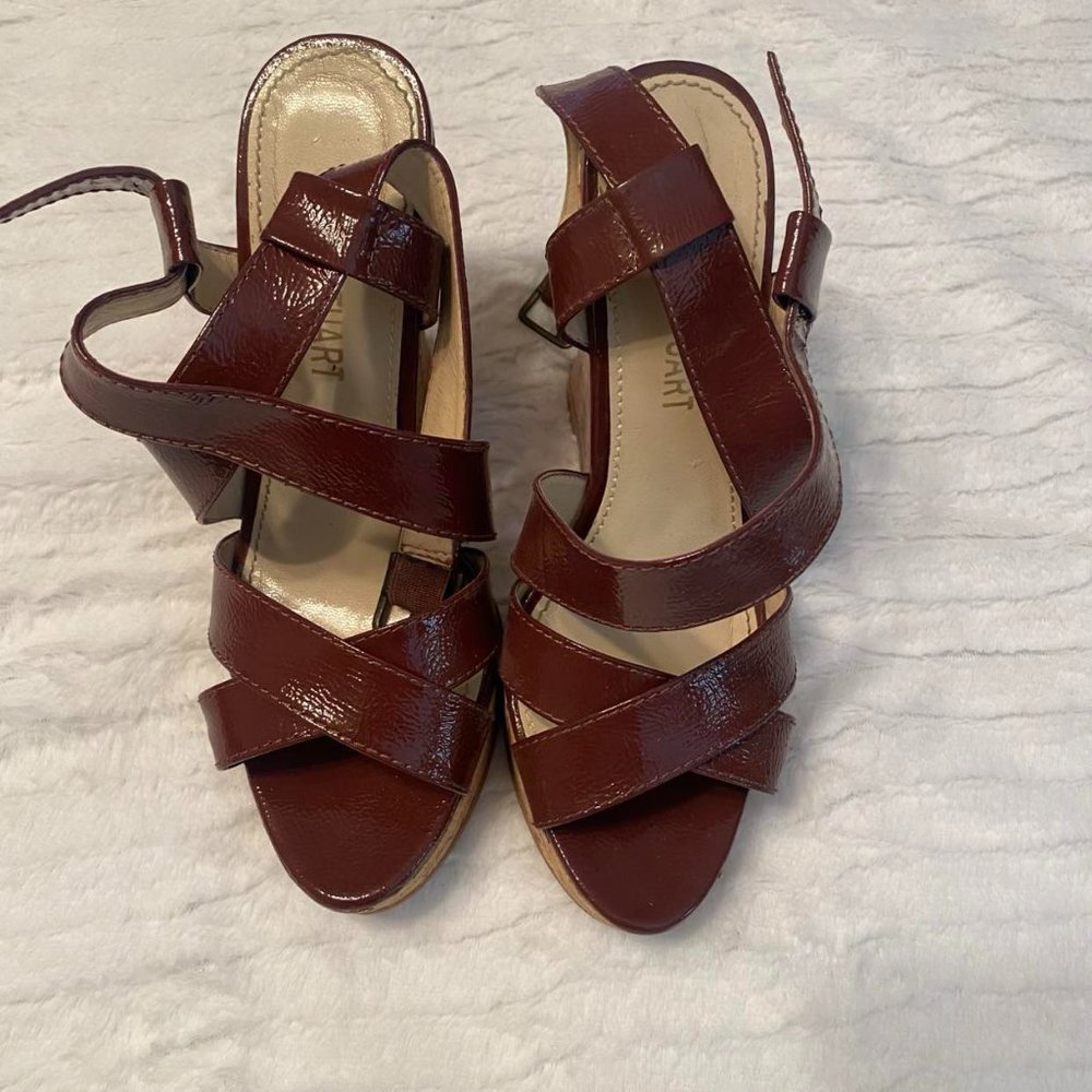 Colin Stuart Cork Wedge Heel; 6.5,